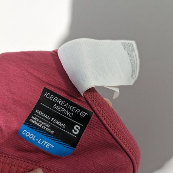 icebreaker GT Merino Cool Lite Tiki Sports Bra Pink Size Small - Picture 4 of 5